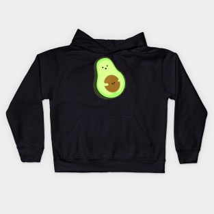 Cute Avocado Mommy with Baby Seed Kids Hoodie